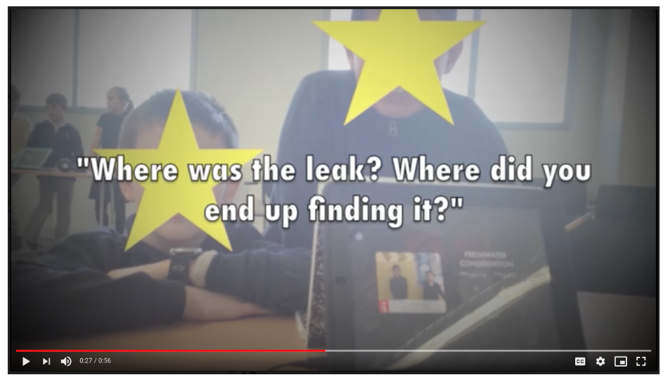 Student video presentation asking where the leak was and how they found it